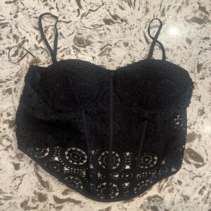 Elegant Black Lace Bustier